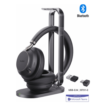 Videoconferencia Yealink BH76-PLUS-WITH-CHARGING-STAND-TEAMS-BLACK-USB-C/A